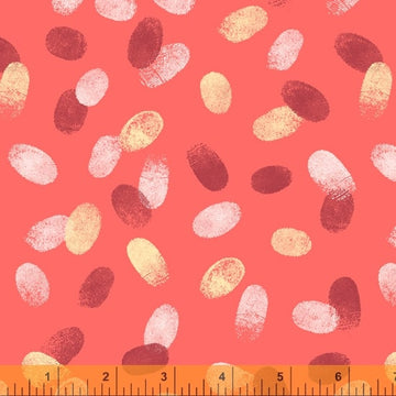 CLUELESS: Fingerprints-Coral (1/4 Yard)