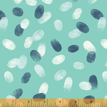 CLUELESS: Fingerprints-Teal (1/4 Yard)