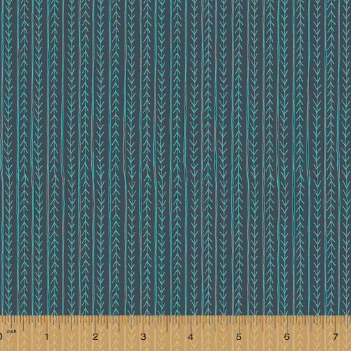 JAYE BIRD: Bird Tracks-Teal (1/4 Yard)