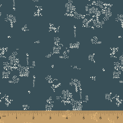 JAYE BIRD: Little Doodles-Petrol (1/4 Yard)