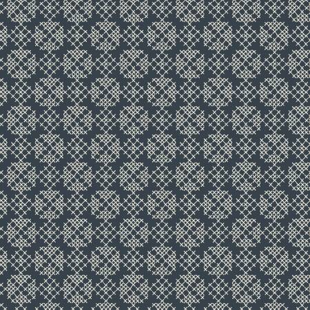 FOLK FLORAL: Cross stitch on navy blue (1/4 Yard)