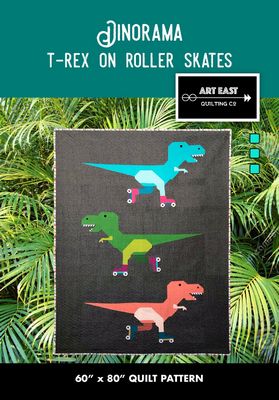 Dinorama - T-rex on Roller Skates Quilt Pattern