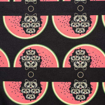 Charley Harper Cats and Raccs: Watermelon Moon (1/4 Yard)