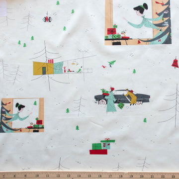 Charley Harper Holiday Best v1: Holiday Post (1/4 Yard)