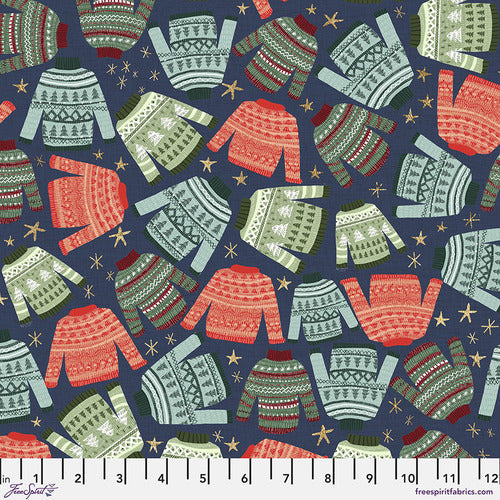 Christmas Squad: Winter Warmth - Navy (1/4 Yard)