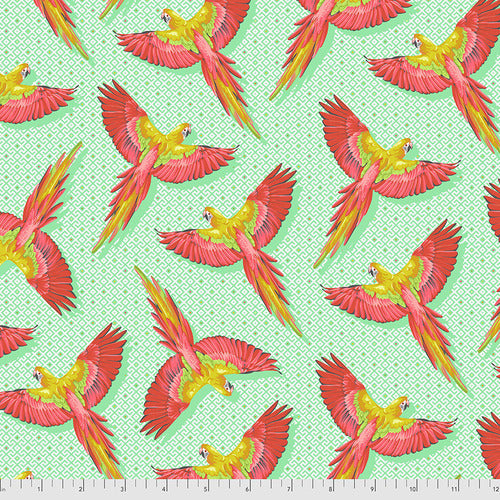 Tula Pink DAYDREAMER: Macaw Ya Later in Mango (1/4 Yard)