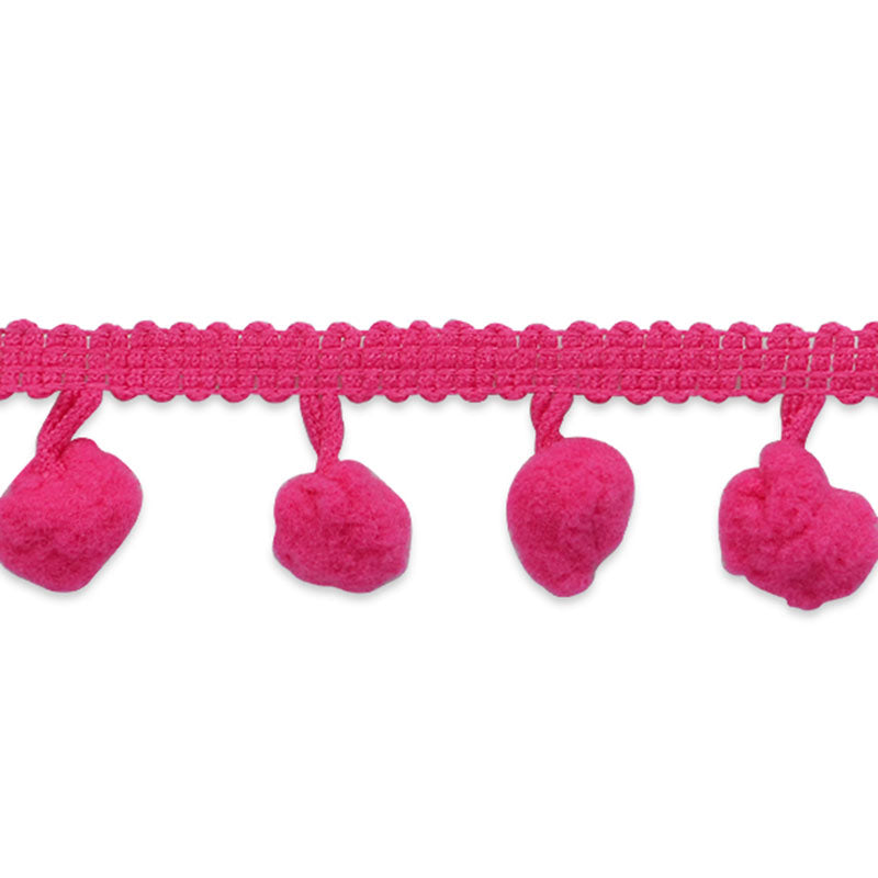 Pom Fringe Trim-  Hot Pink (1/4 Yard)