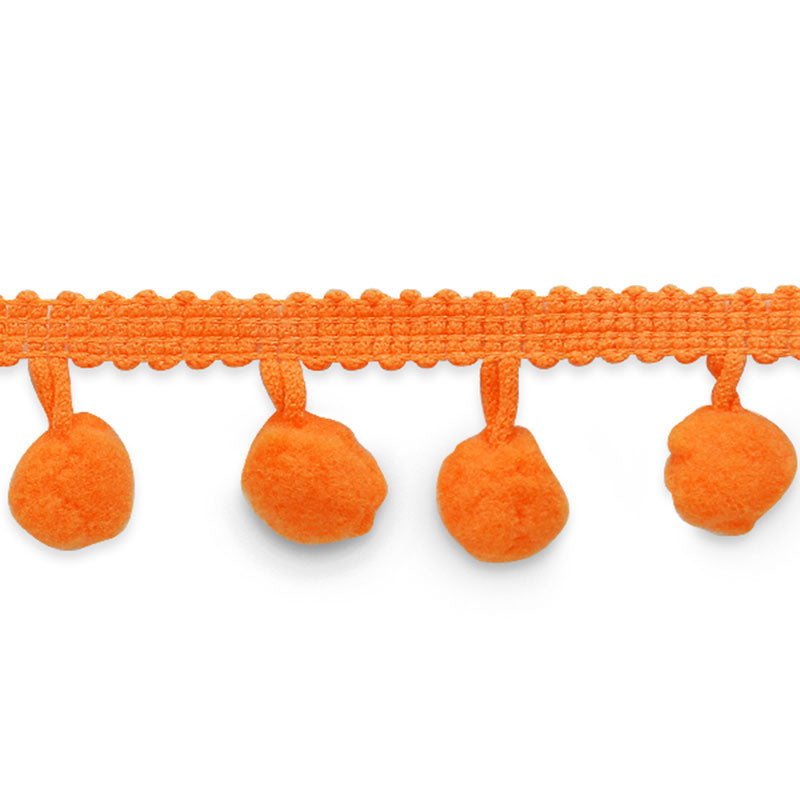 Pom Fringe Trim- Orange (1/4 Yard)