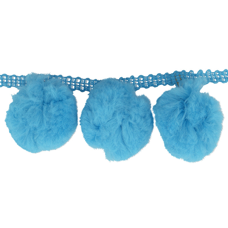 Jumbo Ball Fringe 50mm- Turquoise (1/4 Yard)